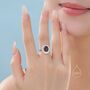 Sterling Silver Vintage Inspired Dark Garnet Cz Ring, thumbnail 6 of 12