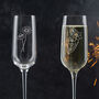 Personalised Engraved Birth Flower Champagne Glass For Women, thumbnail 2 of 6