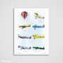 Aviation History Watercolour Poster, thumbnail 2 of 3