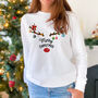 Reindeer Antler With Ornaments Christmas Jumper, thumbnail 4 of 10