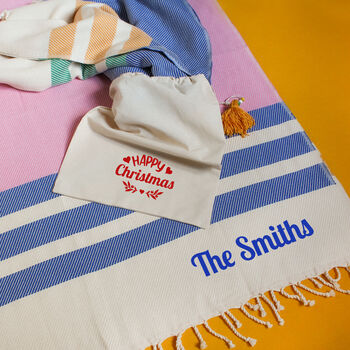 Personalised Cotton Larger Beach Towel, Shawl, 3 of 12