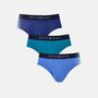 Men's 'Summertime Blues' Three Pack Cotton Briefs, thumbnail 1 of 10