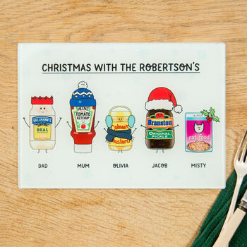 Personalised Condiments Christmas Chopping Board, 4 of 5