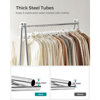 Clothes Rack Garment Rack With Hanging Rail And Shelf, 7 of 9