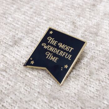 The Most Wonderful Time Red Enamel Pin Badge, 10 of 11
