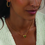 Peridot Cz 18 K Gold Plated Octagon Ball Chain Necklace, thumbnail 7 of 8