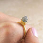Labradorite Geometric Crown Gold Plated Statement Ring, thumbnail 4 of 5