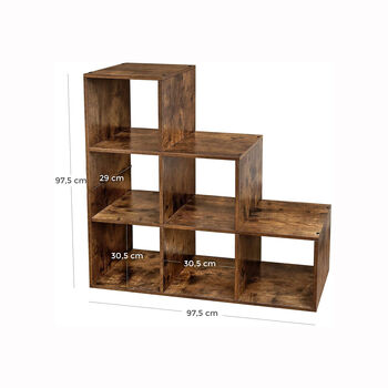 Cube Compartment Bookcase Staircase Shelf Storage Unit, 7 of 12
