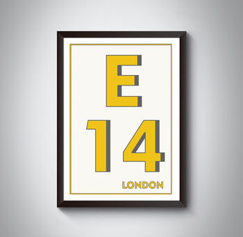 E14 East Ham Typography Postcode Print, 3 of 10