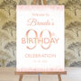 90th Birthday Rose Gold Welcome Sign, thumbnail 3 of 6