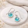 Sterling Silver Turquoise Flower Drop Earrings – 9mm, thumbnail 1 of 5
