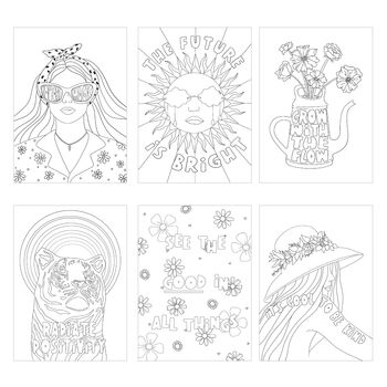 Personalised Set Of 12 Mindful Colour In Postcards, 4 of 5