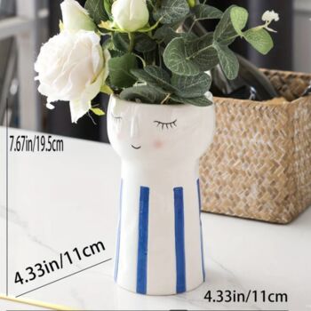 Modern Ceramic Face Decorative Vase, 3 of 3