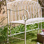 Cream Iron Arched Back Garden Bench, thumbnail 7 of 10