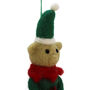 Handmade Felt Cheeky Elf Hanging Christmas Decoration, thumbnail 2 of 6