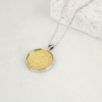 Personalised 80th Birthday Threepence Coin Necklace, 7 of 10