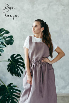 Linen Pinafore Apron | Studio Artist Smock, 10 of 12