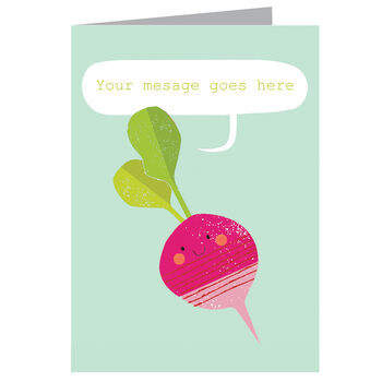 Personalised Radish Greetings Card, 3 of 4