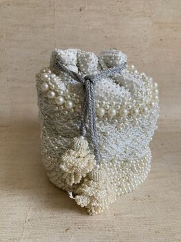 White Pearl Embellished Potli Bag, 6 of 7