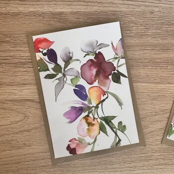 Hand Painted Watercolour Floral Card Set Of Two, 3 of 5