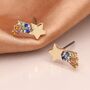 Gold Plated Rainbow Shooting Star Stud Earrings, thumbnail 1 of 7