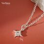 North Star Clear Cubic Zirconia Sterling Silver Pendant Necklace, thumbnail 5 of 6