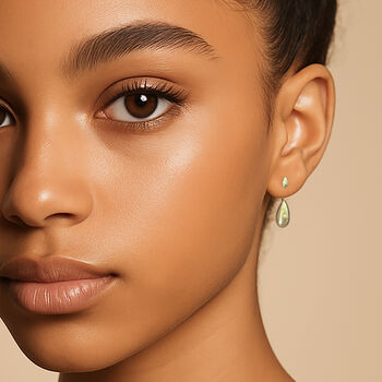 Teardrop Two Way Ear Jacket Gold Plated Earrings, 2 of 4