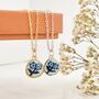 Blue And White Floral Small Handmade Clay Necklace, thumbnail 2 of 9