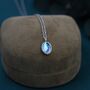 Oval Moonstone Pendant Necklace In Sterling Silver, thumbnail 3 of 11