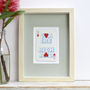Two Hearts Personalised Vintage Playing Card Print, thumbnail 4 of 7