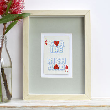 Two Hearts Personalised Vintage Playing Card Print, 4 of 7