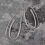 Oval Paperclip Sterling Silver Drop Earring, thumbnail 4 of 6