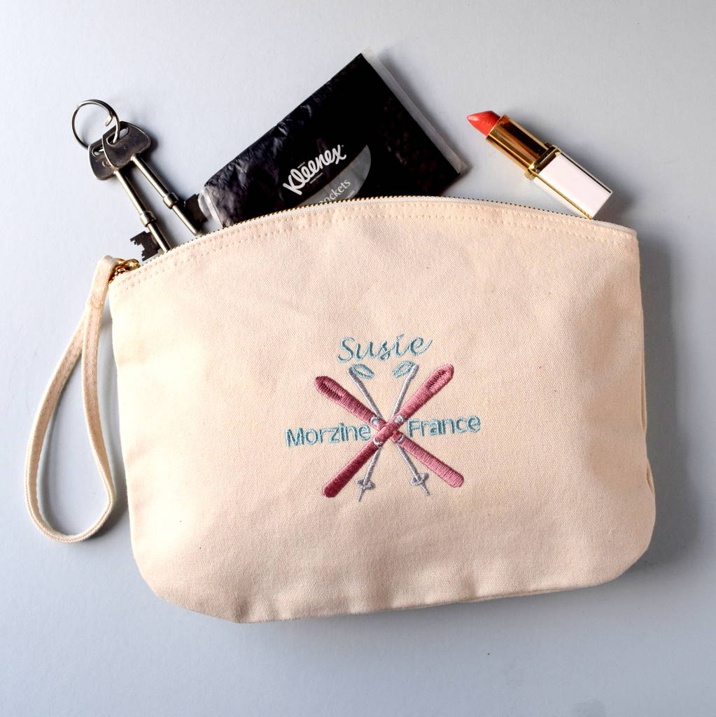 Personalised Embroidered Ski Travel Pouch