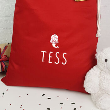 Personalised Santa Sack With Wooden Tag, 2 of 2