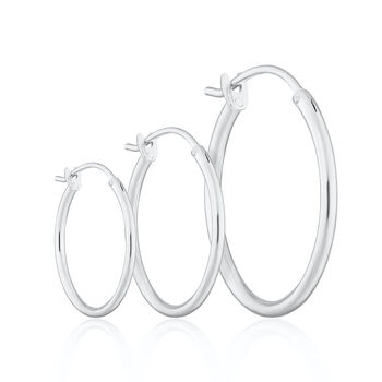 Sterling Silver Hoop Earrings, 6 of 7
