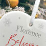 'Believes' Ceramic Heart Hanging Decoration Bauble + Gift Box, thumbnail 4 of 7