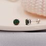 Black Opal Stud Earrings In Sterling Silver, thumbnail 7 of 11