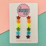 Pride Rainbow Star Glitter Earrings, thumbnail 1 of 3