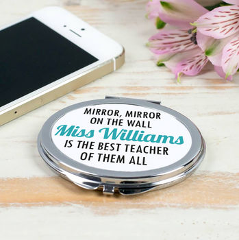 Personalised 'Best Teacher Of Them All' Compact Mirror, 2 of 5