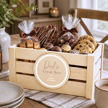 Treat Box For Dad Personalised Gift Crate Fathers Day Gift Idea, 6 of 8
