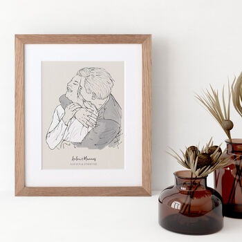 Personalised Monochrome Wedding Or Anniversary Sketch, 3 of 5