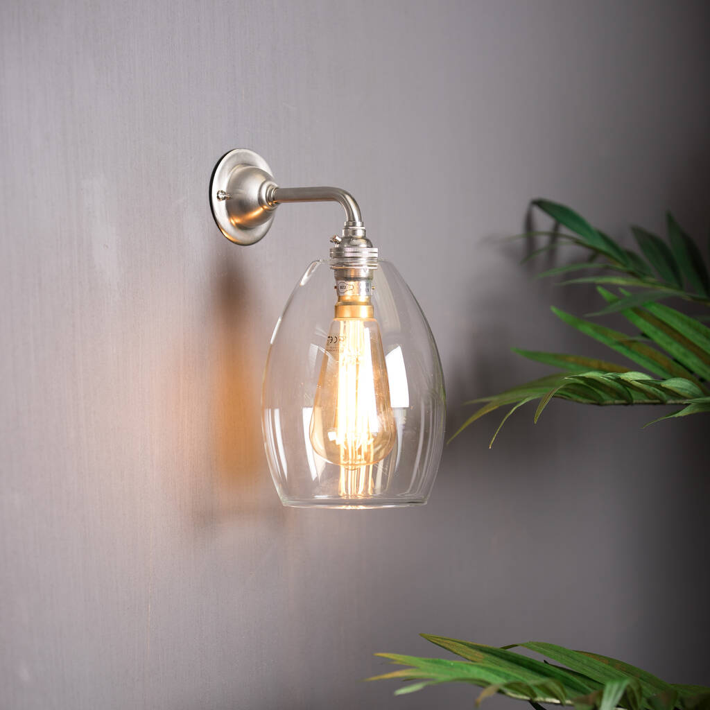 Clear Small Glass Wall Light, 1 of 9