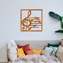 Metal Treble Clef And Notes Square Frame Wall Art Decor, thumbnail 7 of 12