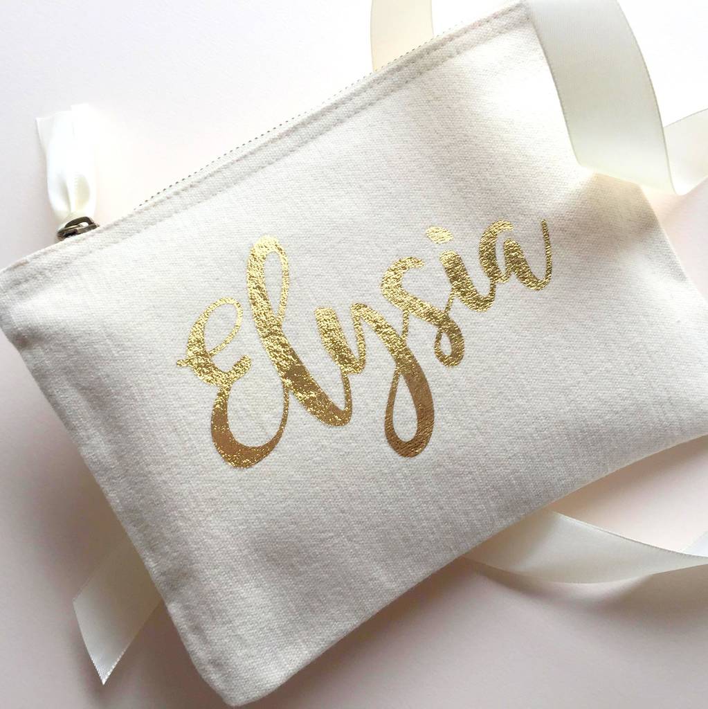Personalised Name Makeup Bag By The Hummingbird Card Company