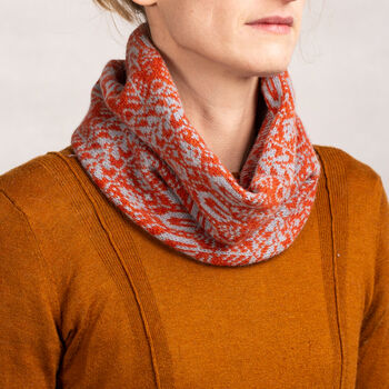 Knitted Cowl Neck Scarf Tree Pattern, 9 of 12