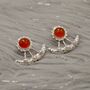 Carnelian, Pearl Earrings, Sterling Silver Earrings, thumbnail 5 of 8
