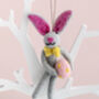 Personalised Felt Easter Bunny Hanging Decoration, thumbnail 2 of 2