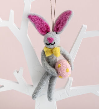 Personalised Felt Easter Bunny Hanging Decoration, 2 of 2