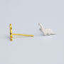 Sterling Silver Dinosaur Stud Earrings, thumbnail 3 of 5