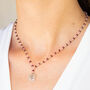 Root Chakra Garnet Necklace In Silver, thumbnail 1 of 7